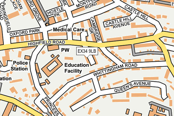 EX34 9LB map - OS OpenMap – Local (Ordnance Survey)