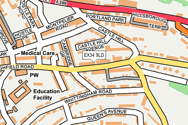 EX34 9LD map - OS OpenMap – Local (Ordnance Survey)