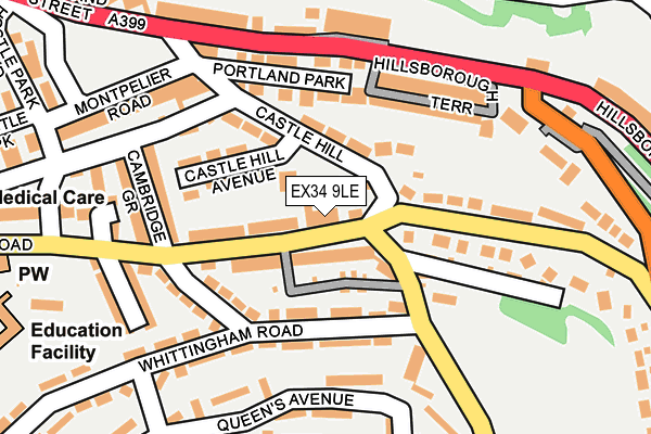 EX34 9LE map - OS OpenMap – Local (Ordnance Survey)