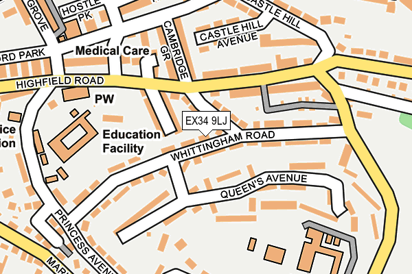 EX34 9LJ map - OS OpenMap – Local (Ordnance Survey)