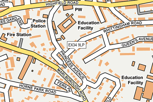 EX34 9LP map - OS OpenMap – Local (Ordnance Survey)