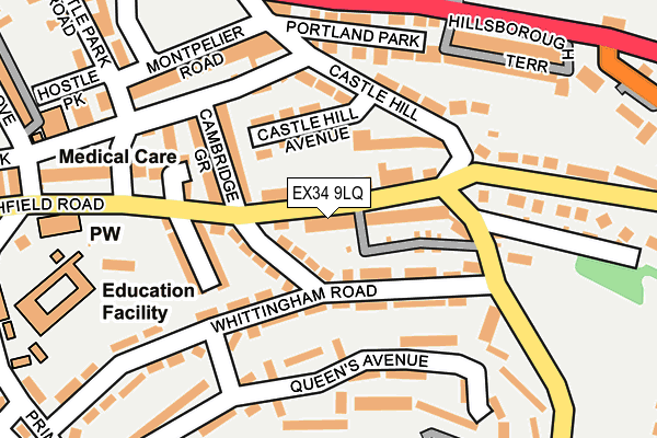 EX34 9LQ map - OS OpenMap – Local (Ordnance Survey)