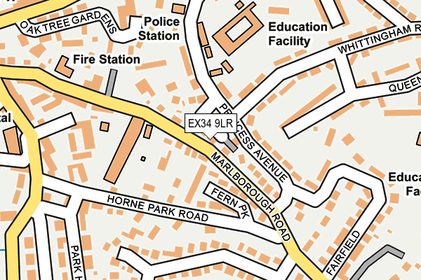 EX34 9LR map - OS OpenMap – Local (Ordnance Survey)