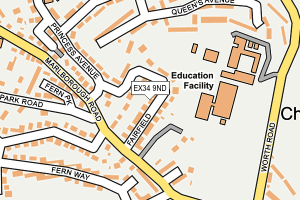 EX34 9ND map - OS OpenMap – Local (Ordnance Survey)