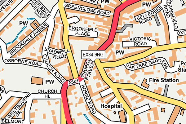 EX34 9NG map - OS OpenMap – Local (Ordnance Survey)