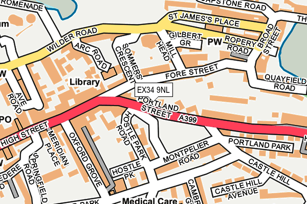 EX34 9NL map - OS OpenMap – Local (Ordnance Survey)