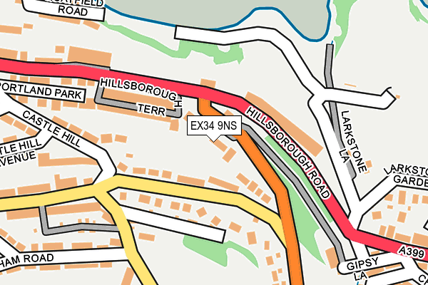 EX34 9NS map - OS OpenMap – Local (Ordnance Survey)