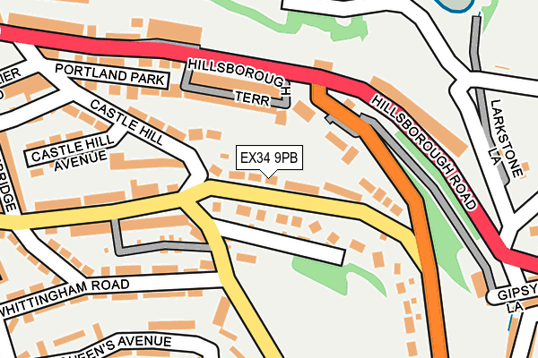EX34 9PB map - OS OpenMap – Local (Ordnance Survey)