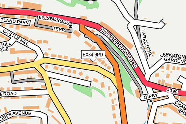 EX34 9PD map - OS OpenMap – Local (Ordnance Survey)