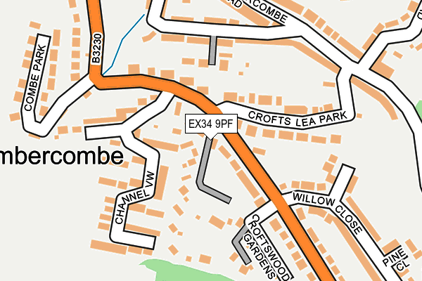 EX34 9PF map - OS OpenMap – Local (Ordnance Survey)
