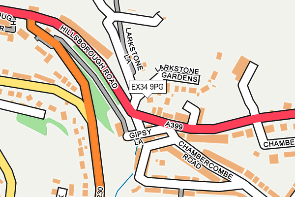 EX34 9PG map - OS OpenMap – Local (Ordnance Survey)