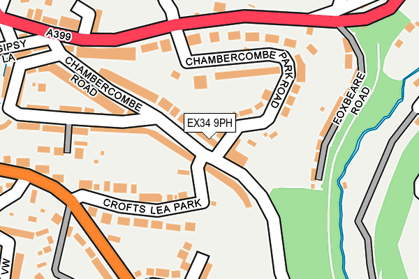 EX34 9PH map - OS OpenMap – Local (Ordnance Survey)