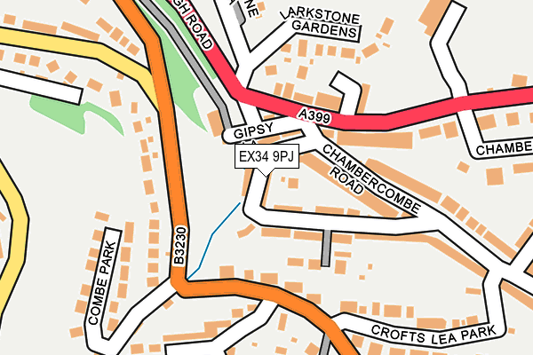 EX34 9PJ map - OS OpenMap – Local (Ordnance Survey)