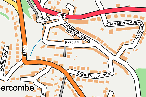 EX34 9PL map - OS OpenMap – Local (Ordnance Survey)