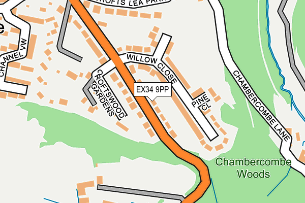 EX34 9PP map - OS OpenMap – Local (Ordnance Survey)