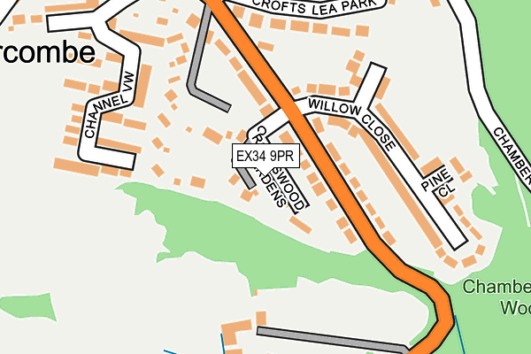 EX34 9PR map - OS OpenMap – Local (Ordnance Survey)