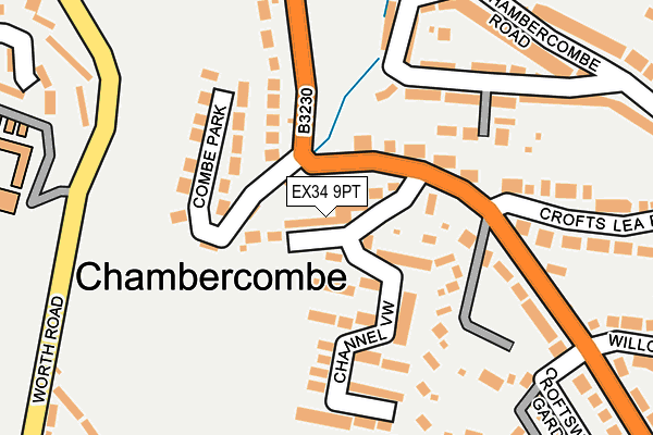 EX34 9PT map - OS OpenMap – Local (Ordnance Survey)