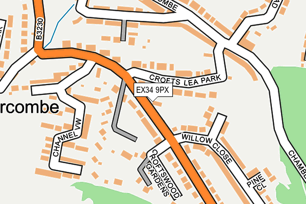 EX34 9PX map - OS OpenMap – Local (Ordnance Survey)