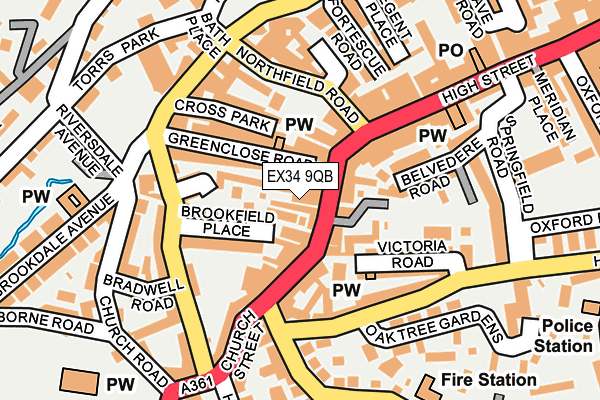 EX34 9QB map - OS OpenMap – Local (Ordnance Survey)