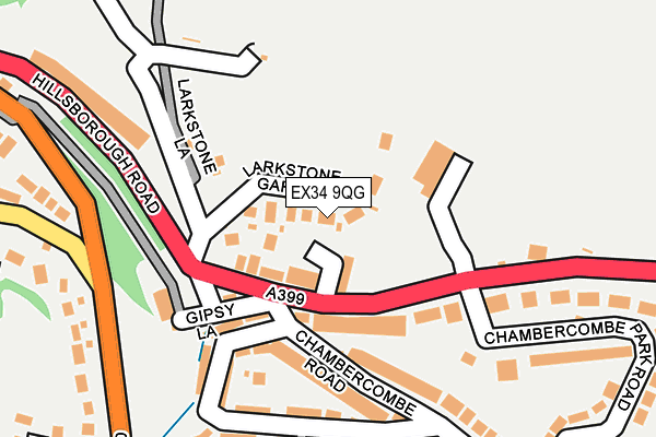 EX34 9QG map - OS OpenMap – Local (Ordnance Survey)
