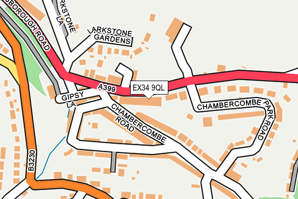 EX34 9QL map - OS OpenMap – Local (Ordnance Survey)