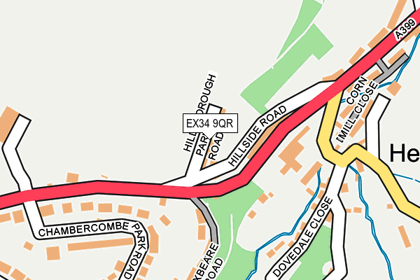 EX34 9QR map - OS OpenMap – Local (Ordnance Survey)