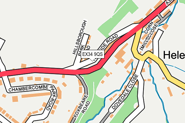 EX34 9QS map - OS OpenMap – Local (Ordnance Survey)