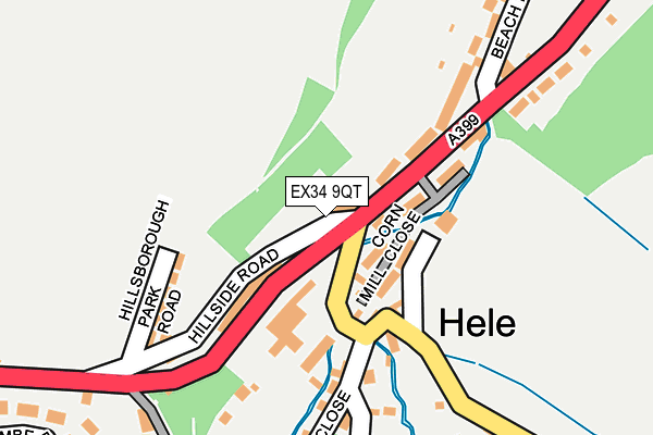 EX34 9QT map - OS OpenMap – Local (Ordnance Survey)