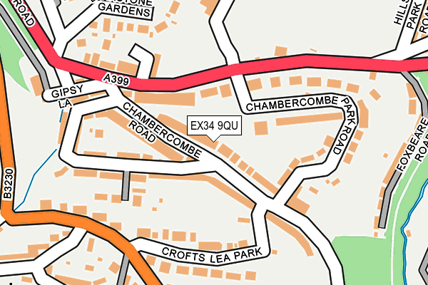 EX34 9QU map - OS OpenMap – Local (Ordnance Survey)