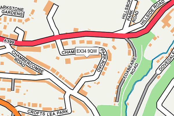 EX34 9QW map - OS OpenMap – Local (Ordnance Survey)
