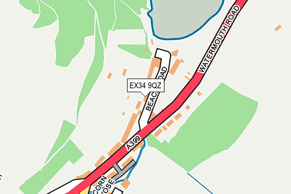 EX34 9QZ map - OS OpenMap – Local (Ordnance Survey)