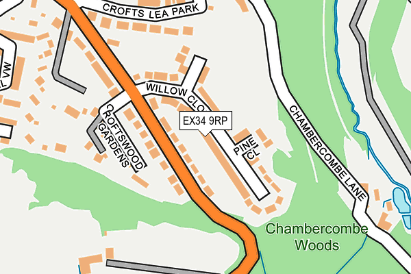 EX34 9RP map - OS OpenMap – Local (Ordnance Survey)