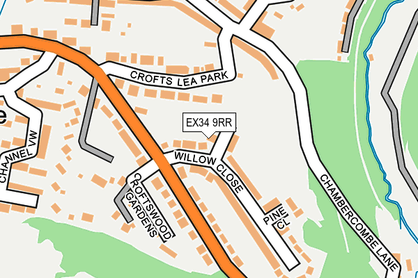 EX34 9RR map - OS OpenMap – Local (Ordnance Survey)