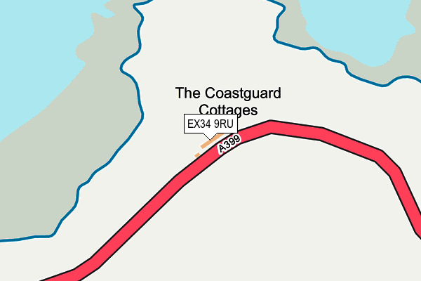 EX34 9RU map - OS OpenMap – Local (Ordnance Survey)