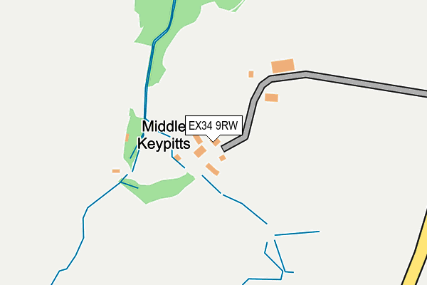EX34 9RW map - OS OpenMap – Local (Ordnance Survey)