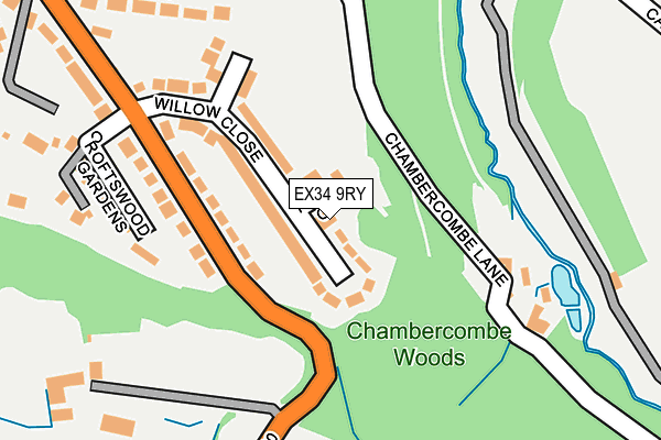 EX34 9RY map - OS OpenMap – Local (Ordnance Survey)