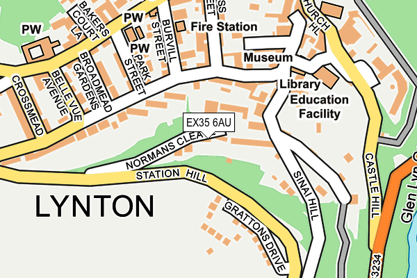 EX35 6AU map - OS OpenMap – Local (Ordnance Survey)