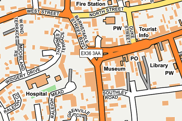 EX36 3AA map - OS OpenMap – Local (Ordnance Survey)