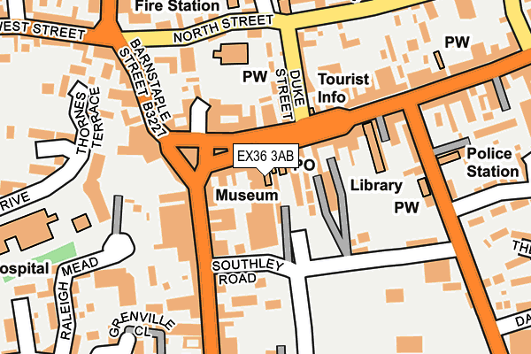 EX36 3AB map - OS OpenMap – Local (Ordnance Survey)