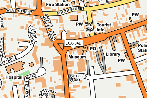 EX36 3AD map - OS OpenMap – Local (Ordnance Survey)