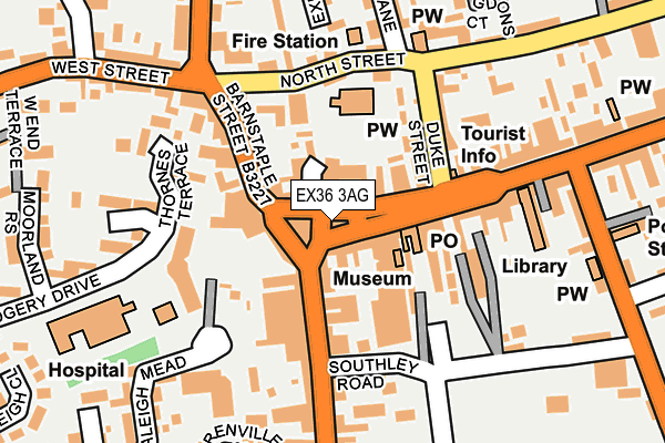 EX36 3AG map - OS OpenMap – Local (Ordnance Survey)