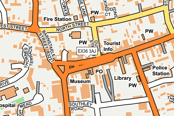 EX36 3AJ map - OS OpenMap – Local (Ordnance Survey)