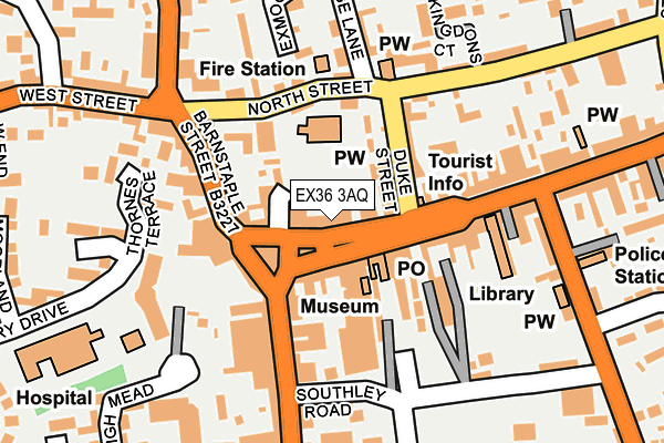 EX36 3AQ map - OS OpenMap – Local (Ordnance Survey)