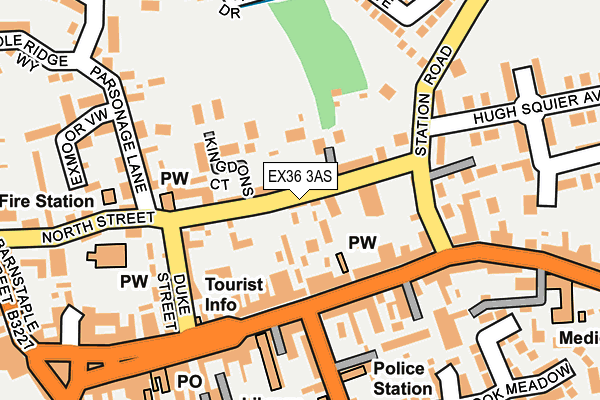 EX36 3AS map - OS OpenMap – Local (Ordnance Survey)