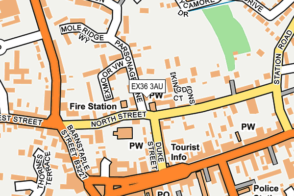 EX36 3AU map - OS OpenMap – Local (Ordnance Survey)
