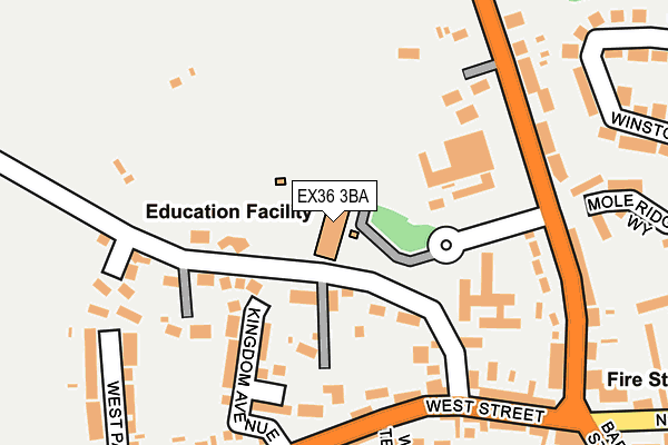 EX36 3BA map - OS OpenMap – Local (Ordnance Survey)