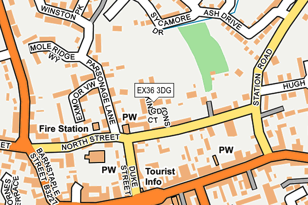 EX36 3DG map - OS OpenMap – Local (Ordnance Survey)