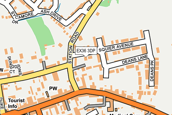 EX36 3DP map - OS OpenMap – Local (Ordnance Survey)