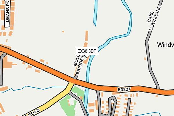 EX36 3DT map - OS OpenMap – Local (Ordnance Survey)