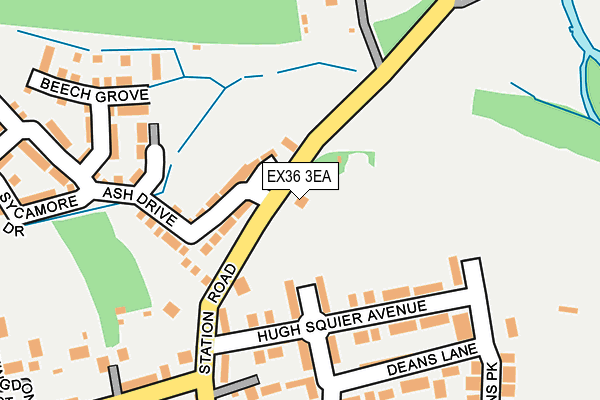 EX36 3EA map - OS OpenMap – Local (Ordnance Survey)